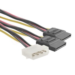 Qoltec Kabel adapter POWER MOLEX | 2xSATA | 0.2m