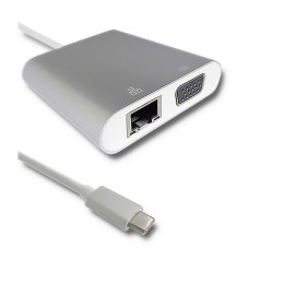 Adapter USB 3.1 C na VGA USB 3.0 RJ45 1Gb/s + PD