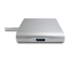 Qoltec Adapter USB 3.1 typ C męski | HDMI A żeński + USB 3.0 A żeński + RJ45 żeński + PD