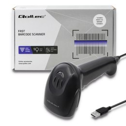 Qoltec Laserowy czytnik kodów kreskowych 1D | CCD | USB | Czarny