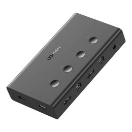 Przełącznik KVM Ugreen 70439 4x HDMI, 4x USB, 4x USB-B, 4K 60Hz (czarny)