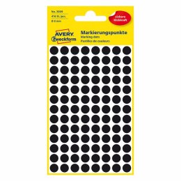 Avery Zweckform etykiety 8mm, czarne, 104 etykiety, do znakowania, pakowane po 4 szt., 3009, do pisma odręcznego