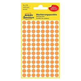 Avery Zweckform etykiety 8mm, neonowy pomarańczowy, 104 etykiety, do znakowania, pakowane po 4 szt., 3178, do pisma odręcznego
