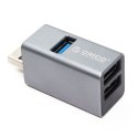 Orico Hub USB 5Gbps mini 3xUSB-A aluminium srebrny
