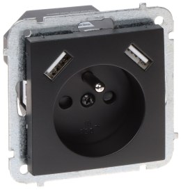 GNIAZDO POJEDYNCZE Z ZASILACZEM USB SANTRA/4188-19/EPN 230 V 16 A Elektro-Plast