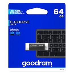 Goodram USB pendrive, USB 2.0, 64GB, UCU2, czarny, UCU2-0640K0R11, USB A, z obrotową osłoną