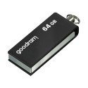 Goodram USB pendrive, USB 2.0, 64GB, UCU2, czarny, UCU2-0640K0R11, USB A, z obrotową osłoną