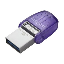 Kingston USB pendrive OTG, USB 3.0, 64GB, Data Traveler microDuo3 G2, srebrno-fioletowy, DTDUO3CG3/64GB, USB A / USB C