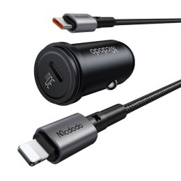 Ładowarka samochodowa Mcdodo CC-7492, USB-C, 30W + kabel USB-C do Lightning (czarna)
