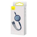 Kabel USB 3w1 Baseus Bright Mirror 2, micro USB / Lightning / USB-C, płaski, 3.5A, 1.1m (niebieski)