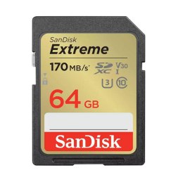 Karta pamięci SANDISK EXTREME SDXC 64GB 170/80 MB/s UHS-I U3 (SDSDXV2-064G-GNCIN)