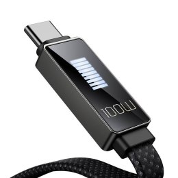 Kabel Mcdodo CA-4470 USB-C do USB-C z wyświetlaczem 100W 1.2m (czarny)