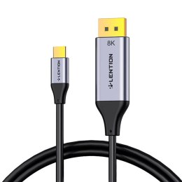 Kabel USB-C do DisplayPort Lention CU808D, 8K60Hz, 1.7m (czarny)
