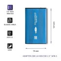 Qoltec Obudowa/kieszeń do dysków HDD/SSD 2.5" SATA3 | USB 3.0 | Niebieski