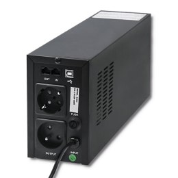 Qoltec Zasilacz awaryjny UPS | Monolith | 600VA | 360W | LCD | USB