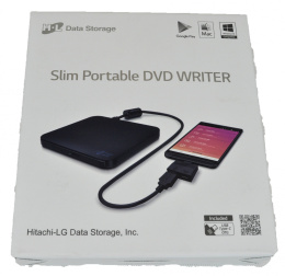 Nagrywarka zewnętrzna DVD -/+ R/RW Slim USB + OTG Hitachi-LG GP95NB70 (czarna)