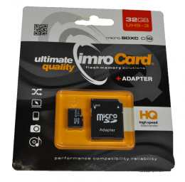 IMRO KARTA PAMIĘCI 32GB MICROSDHC KL. 10 UHS-3 + ADAPTER