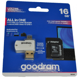 Karta pamięci z adapterem i czytnikiem 16GB GoodRam