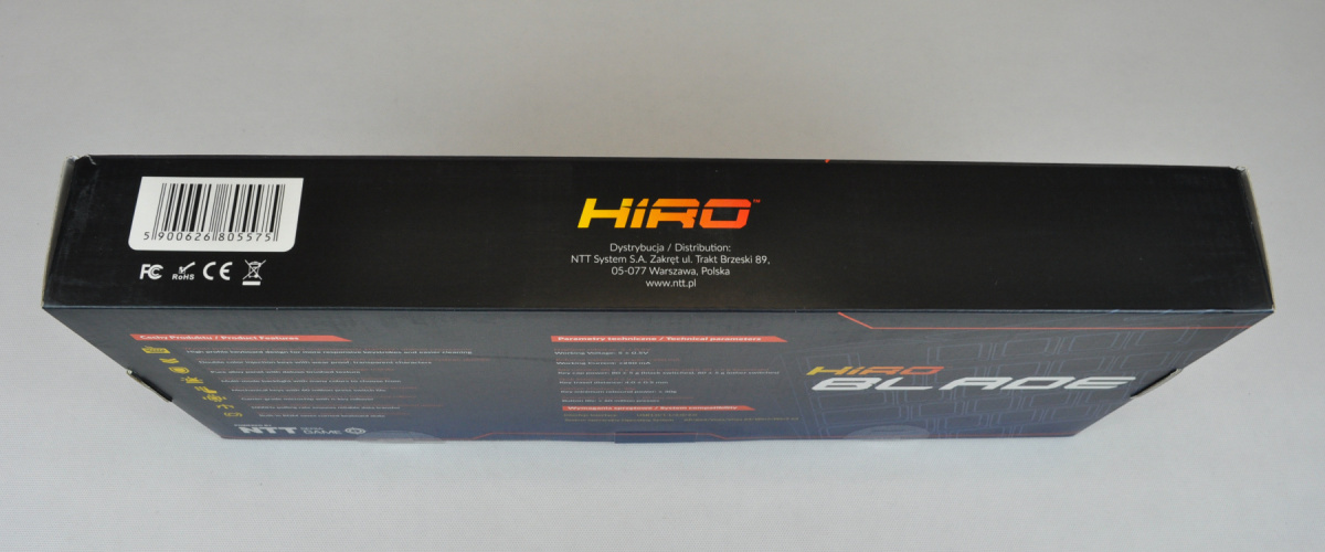 Klawiatura gamingowa mechaniczna HIRO Blade