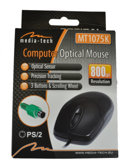 Mysz Media-tech na PS2 optyczna 800 DPI czarna