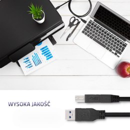 Qoltec Kabel USB 3.0 A Męski / USB B Męski | do drukarki | 1.8m