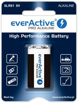 Baterie alkaliczne everActive Pro 6LR61 9V 1 szt