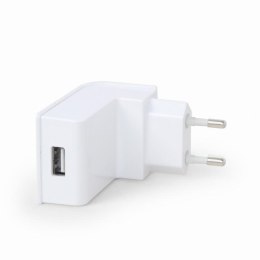 Ładowarka sieciowa kątowa USB Gembird (biała)