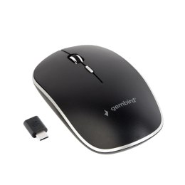 Mysz Gembird cicha czarna bezprzewodowa USB C