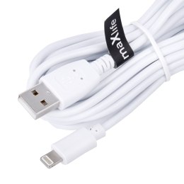 Maxlife kabel USB - Lightning 3,0 m 2A biały