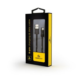 Kabel USB 2.0 (AM/8-pin lightning M) 2m czarny Gembird