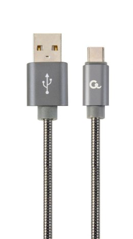 Kabel USB 2.0 (AM/8-pin lightning M) oplot metalizowany 2m szary Gembird