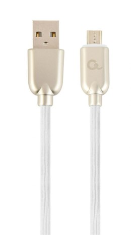 Kabel USB 2.0 (AM/microUSB M) 1m oplot gumowy biały Gembird