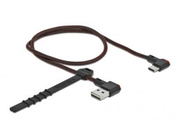 KABEL USB-C 2.0 0.5M KĄTOWY PRAWO CZARNY DELOCK