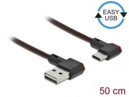 KABEL USB-C 2.0 0.5M KĄTOWY PRAWO CZARNY DELOCK