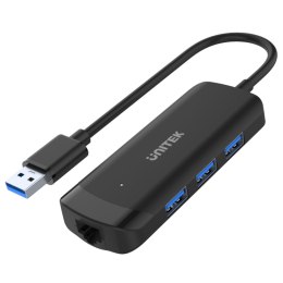 Unitek Hub USB 3 5Gbps 3 porty USB-A + RJ45 H1111A