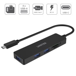 Unitek Hub USB-C 3 x USB 3.1 Gen 1 SD microSD