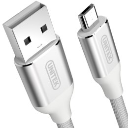 Unitek Mobile przewód USB-microUSB Nylon Silver