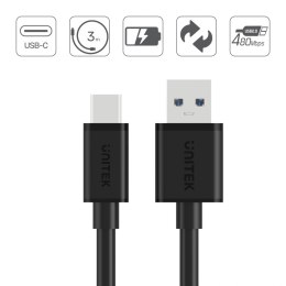 Unitek przewód USB-A 2.0 - USB-C 3m C14069BK
