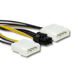 Adapter 2x MOLEX żeński/ PCI-E 6pin męski | 15cm