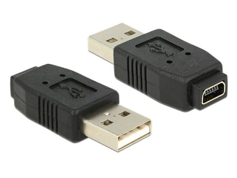 ADAPTER USB-A(M) 2.0 na USB MINI(F) CZARNY DELOCK