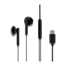 Qoltec Słuchawki douszne z mikrofonem | USB typ C | Czarne
