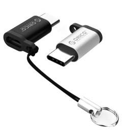 Orico Adapter microUSB na USB-C z zawieszką szary