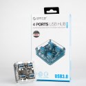 Orico Hub USB 3.0 5Gbps 4 porty aktywny clear