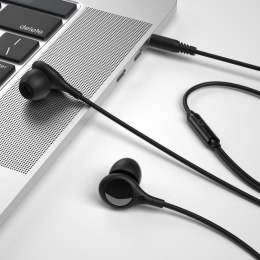 XO słuchawki przewodowe EP46 jack 3,5mm z redukcją szumów czarne