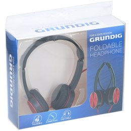 Grundig - Składane słuchawki nauszne czerwone