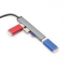 Orico Hub USB-C 3xport USB-A, czytnik microSD, alu