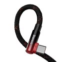 Kabel USB do USB-C kątowy Baseus Elbow 2m 100W (czarno-czerwony)