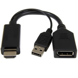 Adapter HDMI męski do DisplayPort żeński + USB-A męski Gembird